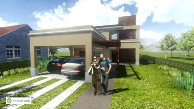 Contemporánea constituye una solución elegante de 144m2 cubiertos y 40m2 semicubiertos en dos plantas.