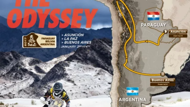 Rally Dakar 2017: Asunción, La Paz, Buenos Aires (pasa por el sur de Córdoba)