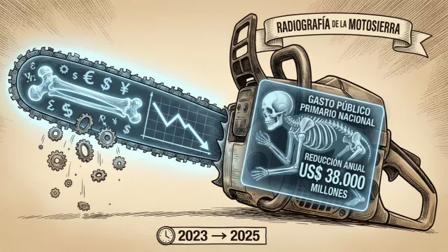Radiografía de la motosierra: el gasto público primario nacional terminaría 2025 con una reducción anual de US$ 38.000 millones respecto al 2023