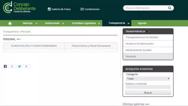 El portal del Concejo Deliberante no contiene datos públicos de personal. 