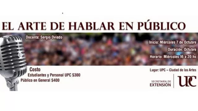 Hoy salen los pases para el Taller El Arte de Hablar en Público