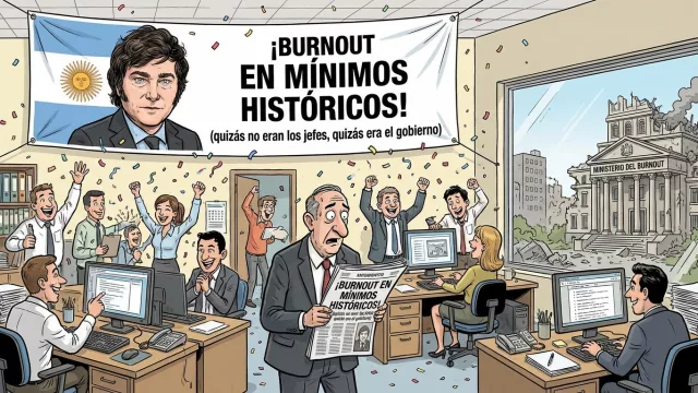 El burnout de los empleados argentinos en mínimos históricos (quizás no eran los jefes, quizás era el gobierno)