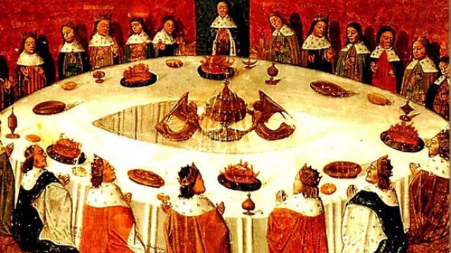 Arturo y los Caballeros de la Mesa Redonda según Evrard d Espinques.