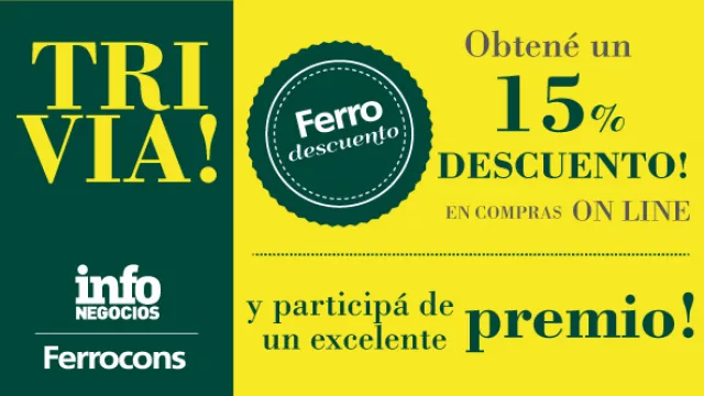 Atenti lectores de InfoNegocios: gran descuento gran en Ferrocons (para que construir sea posible)
