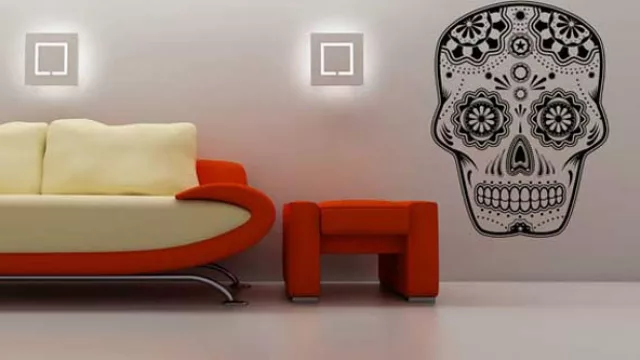 Vinilos con forma de calavera mexicana.