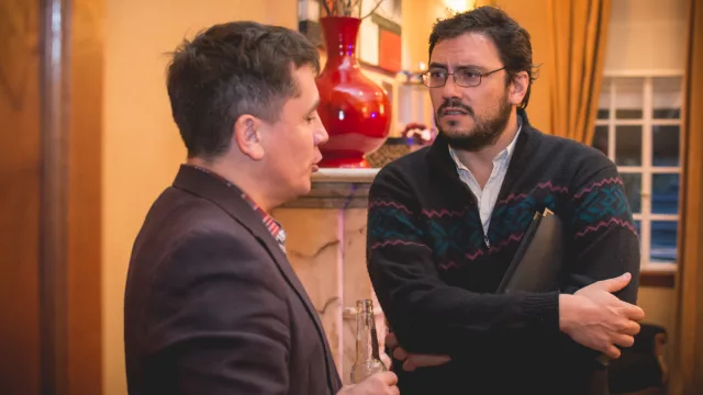 Iñigo Biain junto a Pablo Martín Tissera de Banco Credicoop.