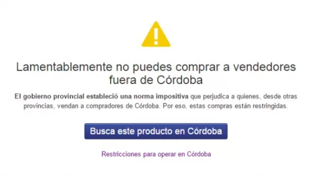 Elettore le regaló a De la Sota el peor afiche: cordobeses vedados en MercadoLibre