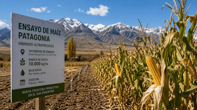¿Y si el maíz prende en la Patagonia? Ensayan con rindes de hasta 10.000 kg/ha y abren el debate sobre su viabilidad productiva (clave: agua e infraestructura)