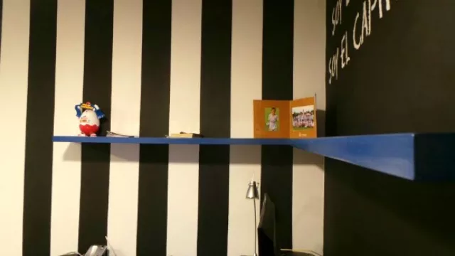  Los muebles contrastan con el tono de las paredes.