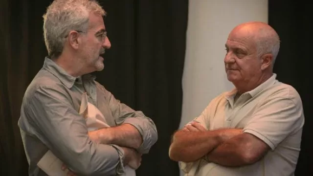 Los empresarios gastronómicos Gabriel Reussa (Goulú) y José Picolotti (San Honorato), intercambiando recetas tal vez.