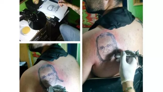 Cualquier cosa por una pase a Cosquín Rock: ¡se tatuó una cara de David &#39;&#39;El Jefe&#39;&#39; Ruda!
