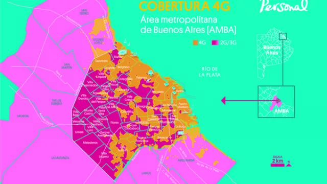 Cobertura Personal red LTE 4G en AMBA