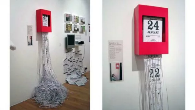 Calendario trituradora para ir descartando los días pasados en 2015.