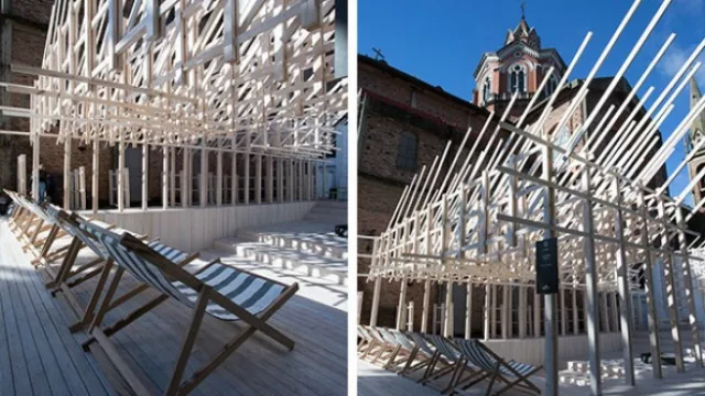 La pileta de madera.