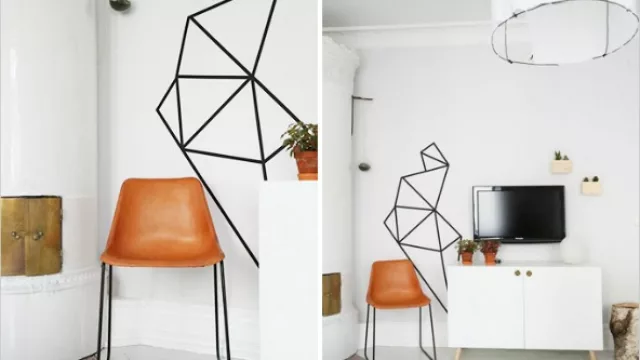 No necesariamente toda la pared tiene que estar intervenida, sino que pueden incorporarse figuras geométricas asimétricas.