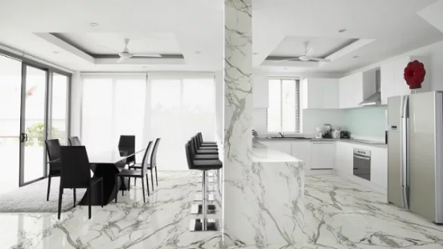 Aura, la línea de Dekton que permite generar un diseño de forma vertical y horizontal.
