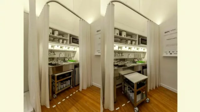 La posibilidad de acoplar los muebles capitaliza espacio y es funcional para ambientes como la cocina.