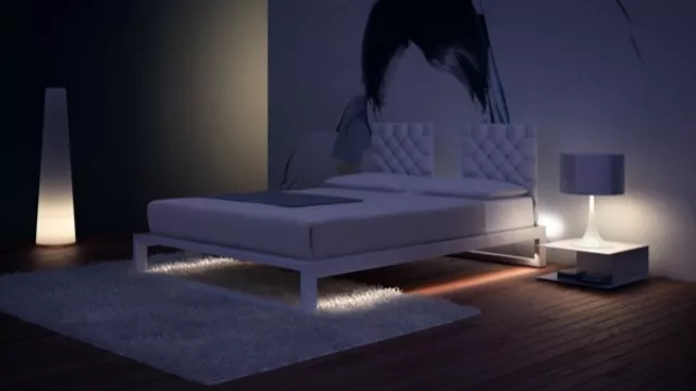 Quadra Chesterfield, una cama con sistema de iluminación por LED activable con sensores por proximidad.