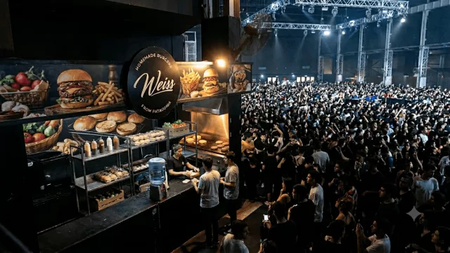 Weiss desembarca en Plaza de la Música: hamburguesas y papas para los shows de rock, pop y cuarteto (y delivery en carpeta)