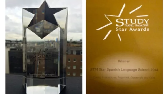 El premio Star Spanish Language School 2014 otorgado por la revista especializada en educación internacional Study Travel Magazine (STM).