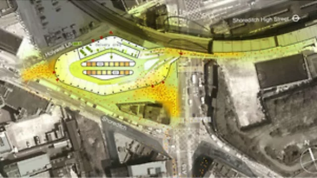 El sector donde se emplazaría el edificio. 