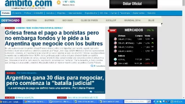 El dólar cotizó $ 12,10 a las 15 del 27 de junio de 2014.