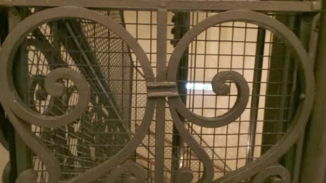 Las líneas de las rejas del ascensor intactas y las responsables de mantener el encanto de la época. 