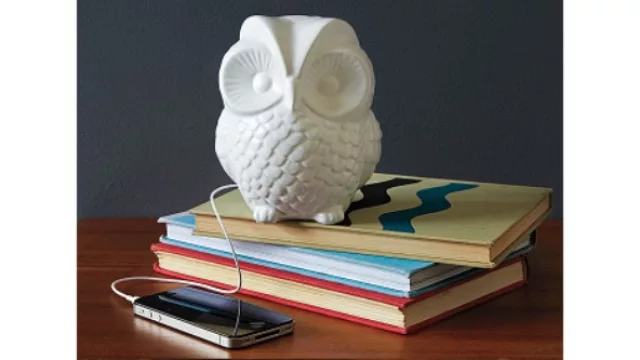 Un búho blanco para decorar y escuchar música porque es también un parlante. Disponible en The Bugplanet Store a $ 360. 