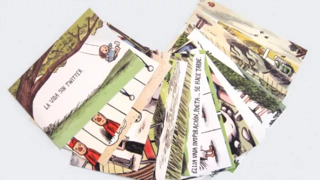 Liniers fue más allá y no sólo hizo postales sino que también avanzó en sellos postles. Todos con momentos “Macanudos”. Disponible en The Bugplanet Store a $ 120 las 20 unidades.