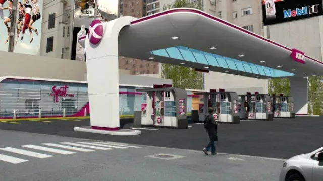 Así se verán las nuevas estaciones de Axion. En Córdoba, el brand kill comenzará en 2015.