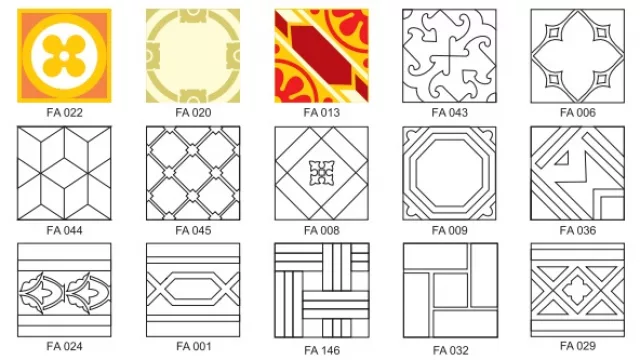 Algunos de los 300 modelos de placas calcáreas artesanales que el cliente puede elegir.