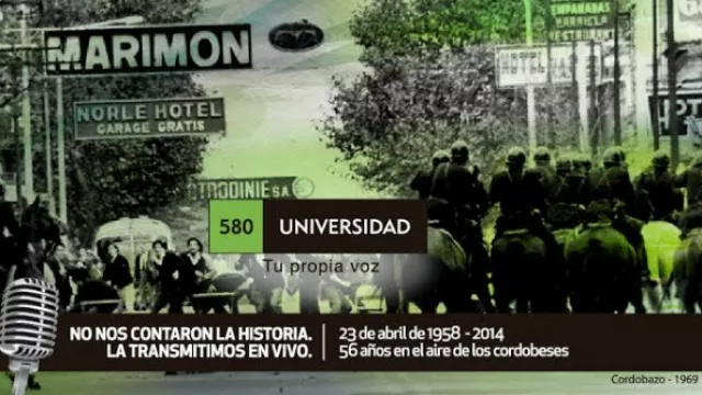 Piezas gráficas, Universidad AM 580 celebra sus 56 años de radio.