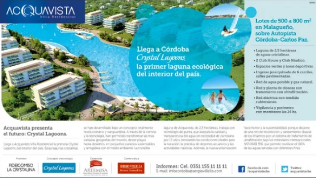 Acquavista, el primer barrio con una laguna sustentable.