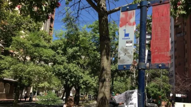 La señalización del nuevo sistema de transporte urbano. 