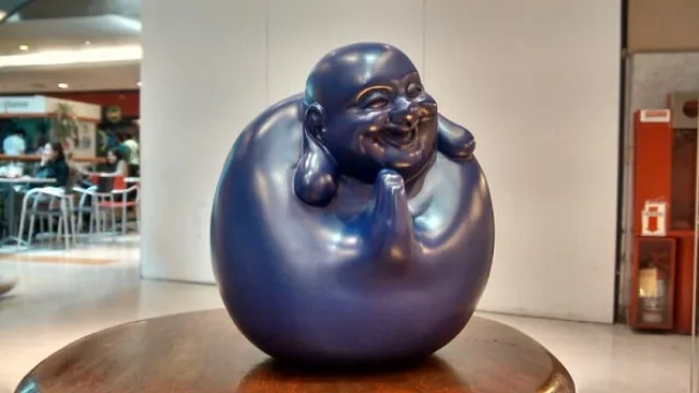 Funcional y estética. Un buda que hace de alcancía disponible en Tutti Frutti de Patio Olmos.