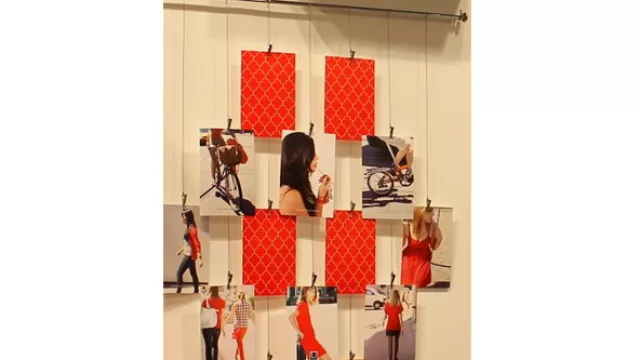 Marcos sin marcos, pero enmarcan más que cualquier otra pieza de diseño: fotos pendiendo de hilos de metal (Disponible en Morph)