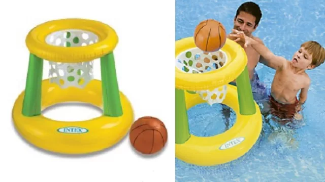 Juego de básquet inflable disponible en Falabella a $ 64,90, Sodimac a $ 59,90 y Easy a $ 39,95.
