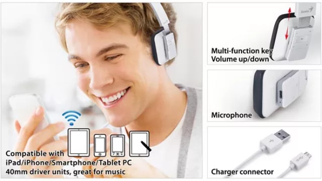 Los auriculares Bluetooth y manos libres de Genius