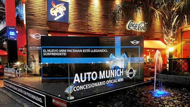 También se armó una estructura de exhibición en el restaurante Il Gatto