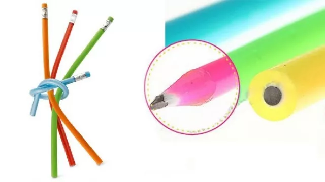 Si estos lápices se caen, no se rompe la mina. Jugá con la forma y anudalos donde quieras.