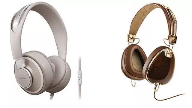 Headphone Philips ($ 349) y Skullcandy (1.249) disponibles en Compumundo.