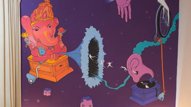 Uno de los murales que ambientan las habitaciones de la casona.