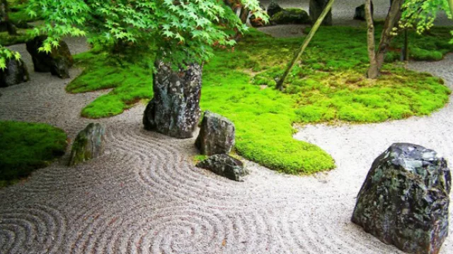 La estética combina la función ya que el paisaje que uno genera en estos jardines es el motor para realizar meditación.