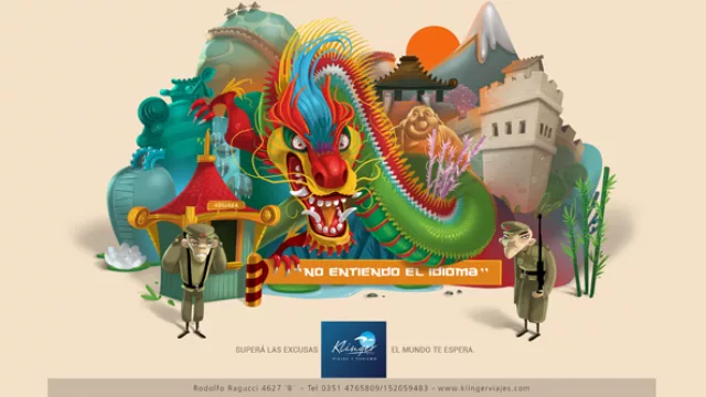La campaña de Rombo Veloz para Klinger Viajes y Turismo. Pieza China.