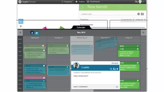 El calendario de la herramienta para programar posteos
