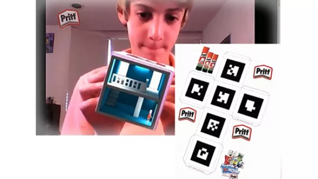 El cubo de realidad aumentada de Pritt –pegamento- acción para México