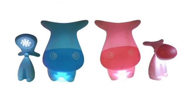 Ecolámpara con forma de vaca touch. (Disponible en MercadoLibre).