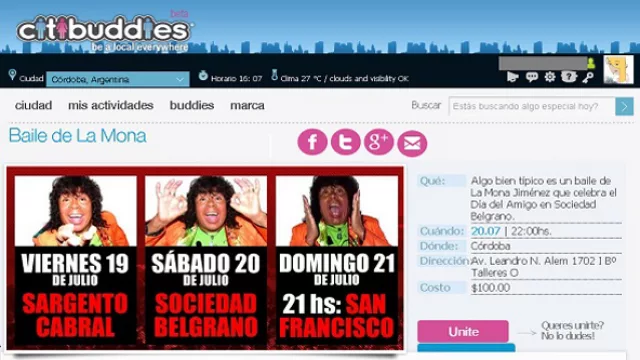 Córdoba en la lista de Citibuddies, plataforma para locales y viajeros (falta piripipí autóctono)