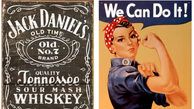 Estampados en metal, las chapas con los motivos originales de los carteles “retro” vuelven al hogar.