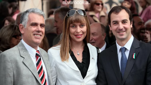 Andrea Luca Lépore, su esposa, y Mario Borghese. (De izq. a der.).